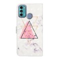 For Motorola Moto G60 /G40 Fushion Oil Embossed 3D Drawing Leather Phone Case(Triangular Marble)