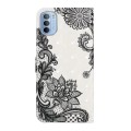 For Motorola Moto G62 Oil Embossed 3D Drawing Leather Phone Case(Lace Flower)