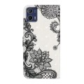 For Motorola Moto G73 Oil Embossed 3D Drawing Leather Phone Case(Lace Flower)