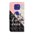 For Motorola Moto G9 Play / E7 Plus Oil Embossed 3D Drawing Leather Phone Case(Stitching Marble)