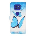 For Motorola Moto G9 Play / E7 Plus Oil Embossed 3D Drawing Leather Phone Case(3 Butterflies)