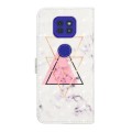 For Motorola Moto G9 Play / E7 Plus Oil Embossed 3D Drawing Leather Phone Case(Triangular Marble)