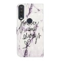 For Motorola One Action Oil Embossed 3D Drawing Leather Phone Case(Words Marble)