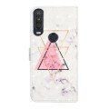 For Motorola One Action Oil Embossed 3D Drawing Leather Phone Case(Triangular Marble)