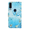 For Motorola Moto P40 Power Oil Embossed 3D Drawing Leather Phone Case(Blue Butterflies)
