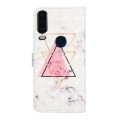 For Motorola Moto P40 Power Oil Embossed 3D Drawing Leather Phone Case(Triangular Marble)