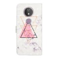 For Motorola Moto G7 Power Oil Embossed 3D Drawing Leather Phone Case(Triangular Marble)