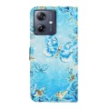 For Motorola Moto G54 5G Oil Embossed 3D Drawing Leather Phone Case(Blue Butterflies)