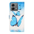 For Motorola Moto G84 5G Oil Embossed 3D Drawing Leather Phone Case(3 Butterflies)