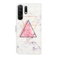 For Xiaomi Redmi 9 Oil Embossed 3D Drawing Leather Phone Case(Triangular Marble)