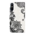 For Xiaomi Redmi 9A Oil Embossed 3D Drawing Leather Phone Case(Lace Flower)