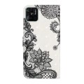 For Xiaomi Redmi 10C Oil Embossed 3D Drawing Leather Phone Case(Lace Flower)