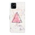 For Xiaomi Redmi 10C Oil Embossed 3D Drawing Leather Phone Case(Triangular Marble)