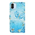 For Xiaomi Redmi A1 Oil Embossed 3D Drawing Leather Phone Case(Blue Butterflies)