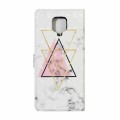 For Xiaomi Redmi Note 9 Pro Oil Embossed 3D Drawing Leather Phone Case(Triangular Marble)