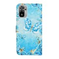 For Xiaomi Redmi Note 10 Oil Embossed 3D Drawing Leather Phone Case(Blue Butterflies)