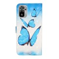 For Xiaomi Redmi Note 10 Oil Embossed 3D Drawing Leather Phone Case(3 Butterflies)