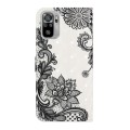 For Xiaomi Redmi Note 10 Oil Embossed 3D Drawing Leather Phone Case(Lace Flower)