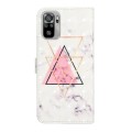 For Xiaomi Redmi Note 10 Oil Embossed 3D Drawing Leather Phone Case(Triangular Marble)