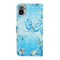 For Xiaomi Redmi Note 10 / 10S Oil Embossed 3D Drawing Leather Phone Case(Blue Butterflies)