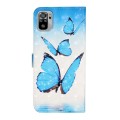 For Xiaomi Redmi Note 10 / 10S Oil Embossed 3D Drawing Leather Phone Case(3 Butterflies)