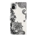 For Xiaomi Redmi Note 10 / 10S Oil Embossed 3D Drawing Leather Phone Case(Lace Flower)