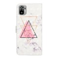 For Xiaomi Redmi Note 10 / 10S Oil Embossed 3D Drawing Leather Phone Case(Triangular Marble)