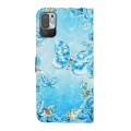 For Xiaomi Redmi Note 10 4G Oil Embossed 3D Drawing Leather Phone Case(Blue Butterflies)