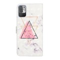 For Xiaomi Redmi Note 10 4G Oil Embossed 3D Drawing Leather Phone Case(Triangular Marble)