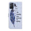 For Xiaomi Redmi Note 11 Pro Oil Embossed 3D Drawing Leather Phone Case(Blue Feather)