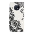 For Xiaomi Mi 10T Lite Oil Embossed 3D Drawing Leather Phone Case(Lace Flower)