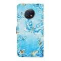 For Xiaomi Mi 11 Lite Oil Embossed 3D Drawing Leather Phone Case(Blue Butterflies)