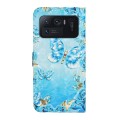 For Xiaomi Mi 11 Ultra Oil Embossed 3D Drawing Leather Phone Case(Blue Butterflies)
