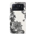 For Xiaomi Mi 11 Ultra Oil Embossed 3D Drawing Leather Phone Case(Lace Flower)