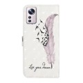 For Xiaomi 12 Lite Oil Embossed 3D Drawing Leather Phone Case(Feather)