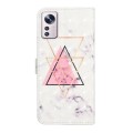 For Xiaomi 12 Lite Oil Embossed 3D Drawing Leather Phone Case(Triangular Marble)