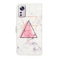 For Xiaomi 12 Pro Oil Embossed 3D Drawing Leather Phone Case(Triangular Marble)