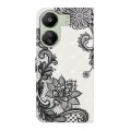 For Xiaomi Redmi 13C 4G Oil Embossed 3D Drawing Leather Phone Case(Lace Flower)