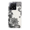 For Xiaomi 13T Oil Embossed 3D Drawing Leather Phone Case(Lace Flower)