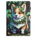 For iPad 10.2 2020/2019 / Air 10.5 Colored Drawing Stitching Leather Tablet Smart Case(Corgi)