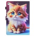 For iPad 10.2 2020/2019 / Air 10.5 Colored Drawing Stitching Leather Tablet Smart Case(Yellow Cat)