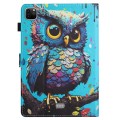 For iPad Pro 11 2022 / Air 10.9 2022 Colored Drawing Stitching Leather Tablet Smart Case(Owl)
