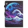 For iPad 10th Gen 10.9 2022 Colored Drawing Stitching Leather Tablet Smart Case(Sea Wave)