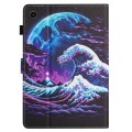 For Lenovo Tab M10 Plus 3rd Gen Colored Drawing Stitching Leather Tablet Smart Case(Sea Wave)