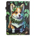 For Samsung Galaxy Tab A7 10.4 2020 Colored Drawing Stitching Leather Tablet Smart Case(Corgi)