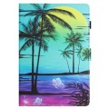 For Samsung Galaxy Tab A 10.1 2019 Colored Drawing Stitching Leather Tablet Smart Case(Coconut Tree)