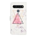 For LG K61S / K51S Oil Embossed 3D Drawing Leather Phone Case(Triangular Marble)