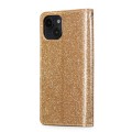 For iPhone 15 Plus Glitter Powder Love Leather Phone Case(Gold)