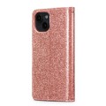 For iPhone 15 Plus Glitter Powder Love Leather Phone Case(Pink)