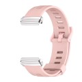 For Redmi Watch 3 Lite / Watch 3 Active Mijobs Flat Hole Breathable TPU Watch Band(Pink+Silver)